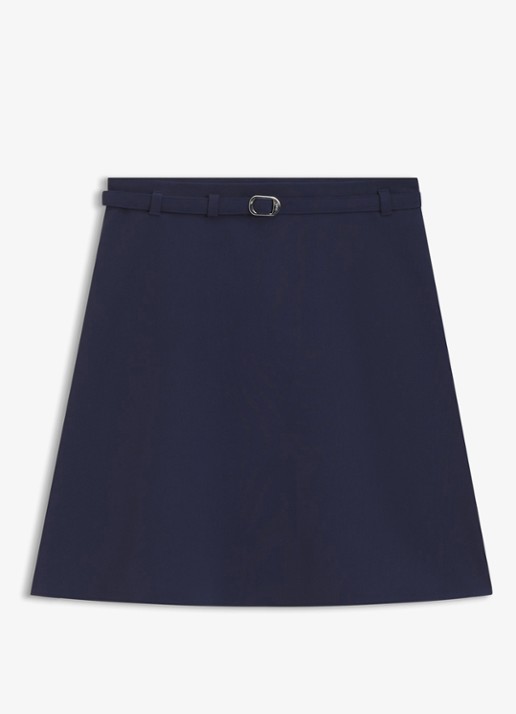 HUGO Minirok met ceintuur - voorkant 2 donkerblauw