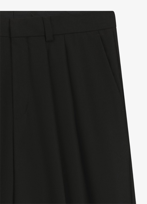 HUGO Modern fit pantalon in wolblend met persplooi - detail 4 zwart