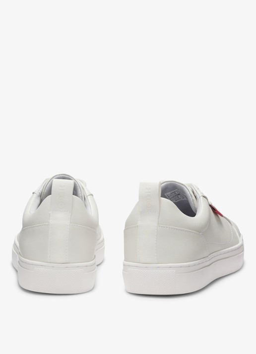 HUGO Morrie sneaker met logo - achterkant gebroken wit