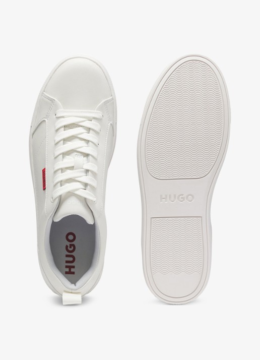 HUGO Morrie sneaker met logo - detail 2 gebroken wit