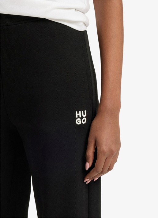 HUGO Nelfinia high waist tapered fit joggingbroek met logoborduring - detail 4 zwart