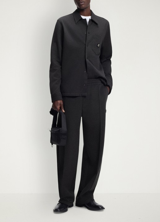 HUGO Oversized fit overhemd met borstzak - voorkant 2 donkergrijs