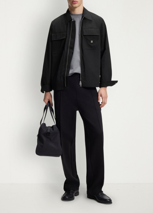 HUGO Oversized fit overhemd met logo - voorkant 2 zwart