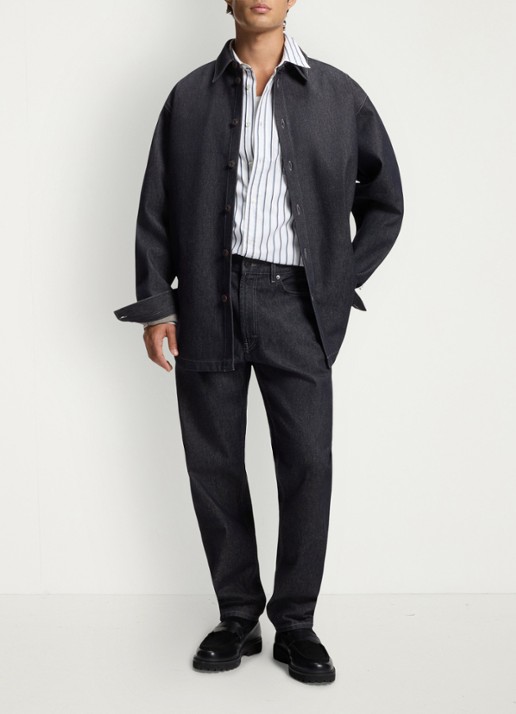 HUGO Oversized fit overshirt - voorkant 5 donkerblauw