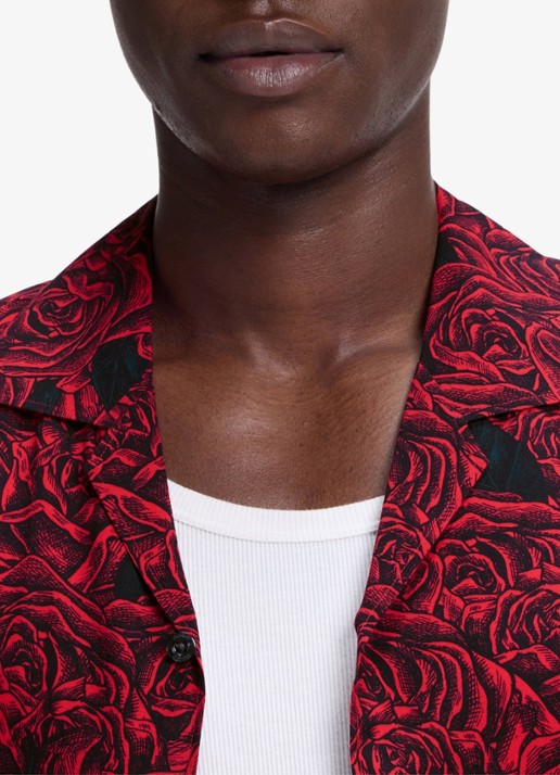 HUGO Oversized overshirt met grafische print - detail 2 rood