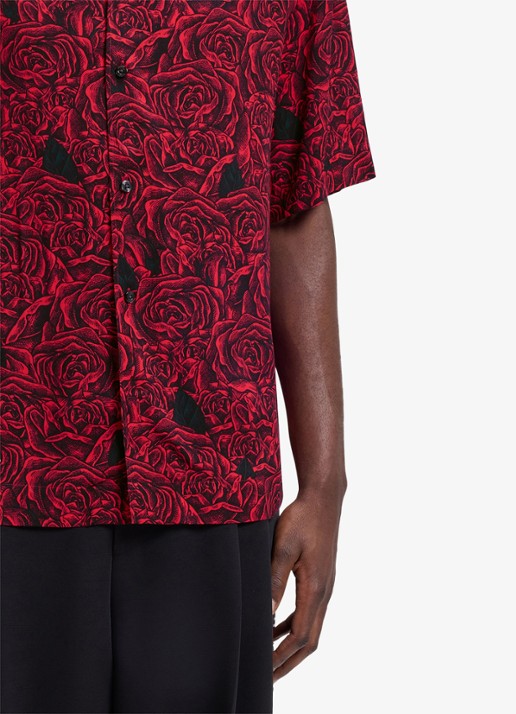 HUGO Oversized overshirt met grafische print - detail 3 rood