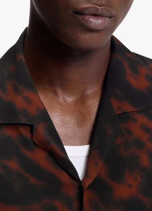 HUGO Oversized overshirt met grafische print - detail 4 zwart