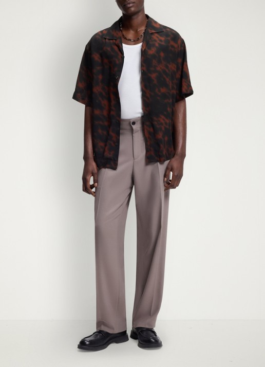 HUGO Oversized overshirt met grafische print - voorkant 2 zwart