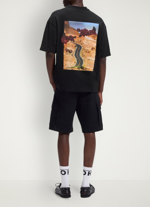 HUGO Oversized T-shirt met print - achterkant 3 zwart