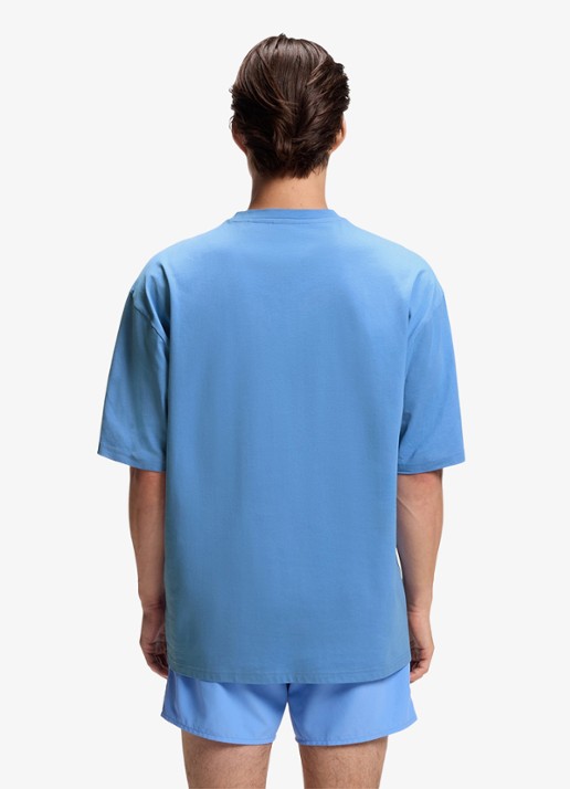 HUGO Oversized T-shirt met ronde hals - achterkant 4 blauw