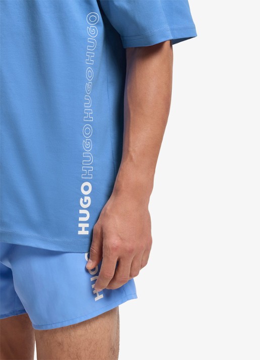 HUGO Oversized T-shirt met ronde hals - detail 3 blauw