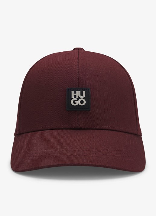 HUGO Pet met logo - detail bordeauxrood