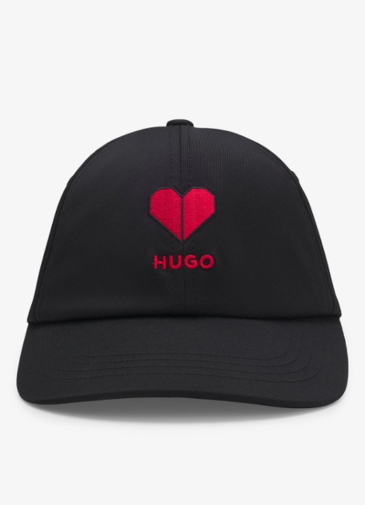 HUGO Pet met logoborduring - detail 2 zwart