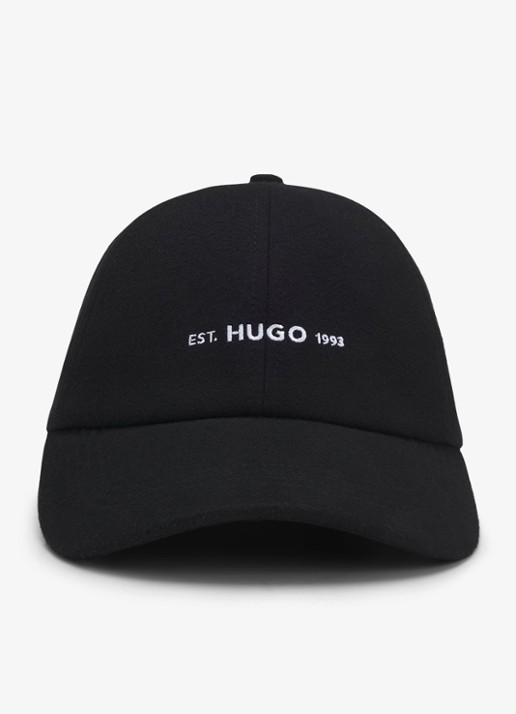 HUGO Pet met logoborduring - detail 3 zwart