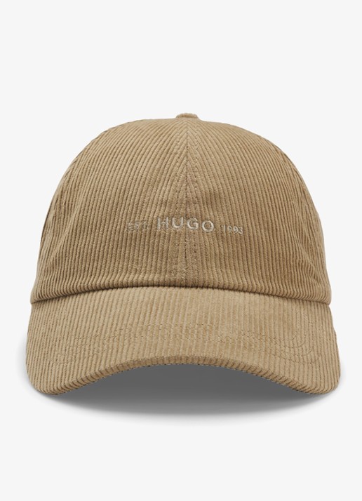 HUGO Pet van corduroy - voorkant 3 beige