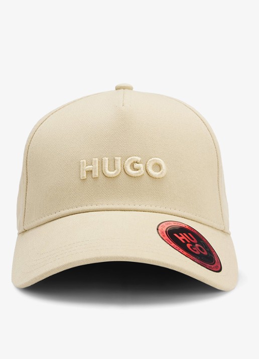HUGO Pet van katoenen twill met logo