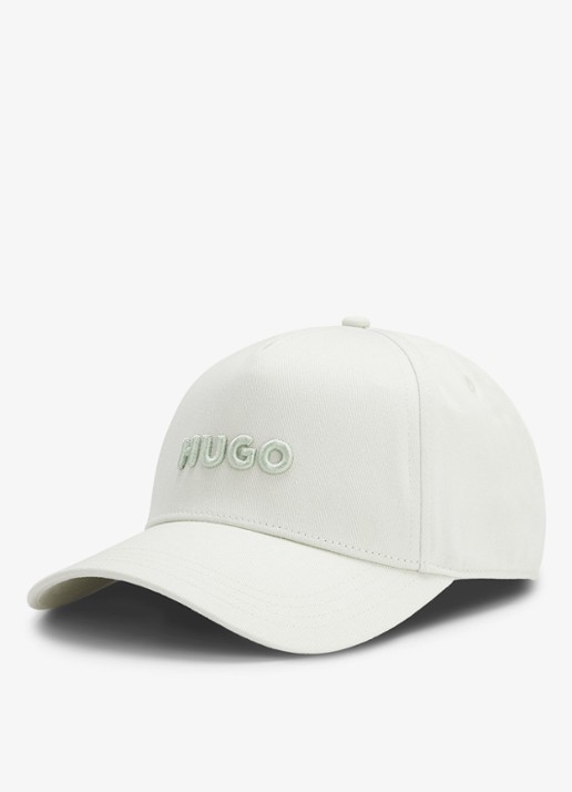HUGO Pet van katoenen twill met logo - achterkant 2 light/pastel green-331 / groen