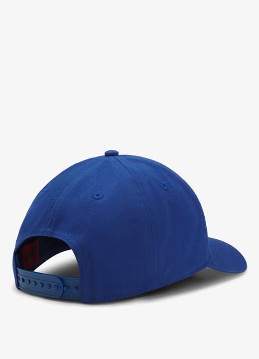 HUGO Pet van katoenen twill met logo - detail 3 open blue-498 / blauw