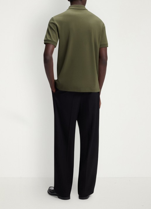 HUGO Polo van katoenpiqué met contrastlogo - achterkant 5 open green-388 / groen