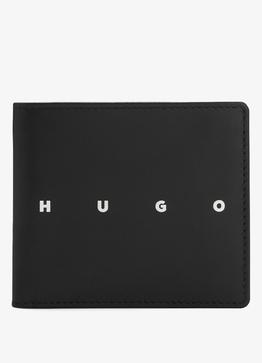 HUGO Portemonnee van geitenleer - voorkant zwart