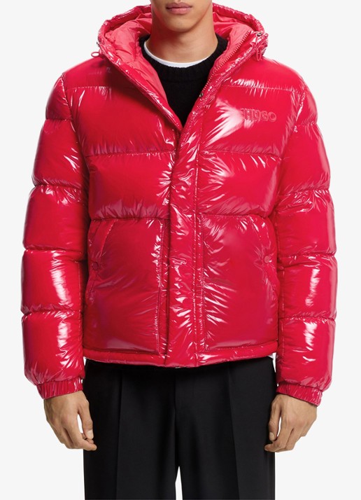 HUGO Puffer jack met glanzende finish - detail 4 oudroze