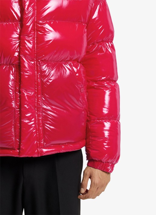 HUGO Puffer jack met glanzende finish - detail 6 oudroze