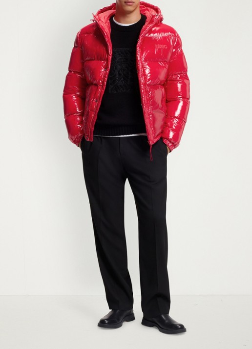 HUGO Puffer jack met glanzende finish - voorkant 2 oudroze
