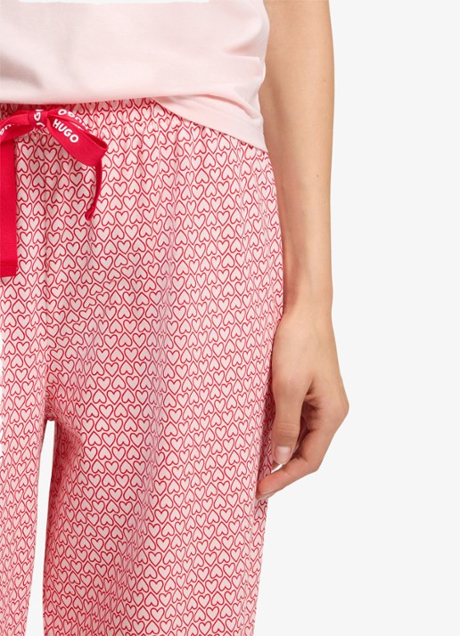 HUGO Pyjamabroek van stretchjersey met all-over print - detail 5 lichtroze