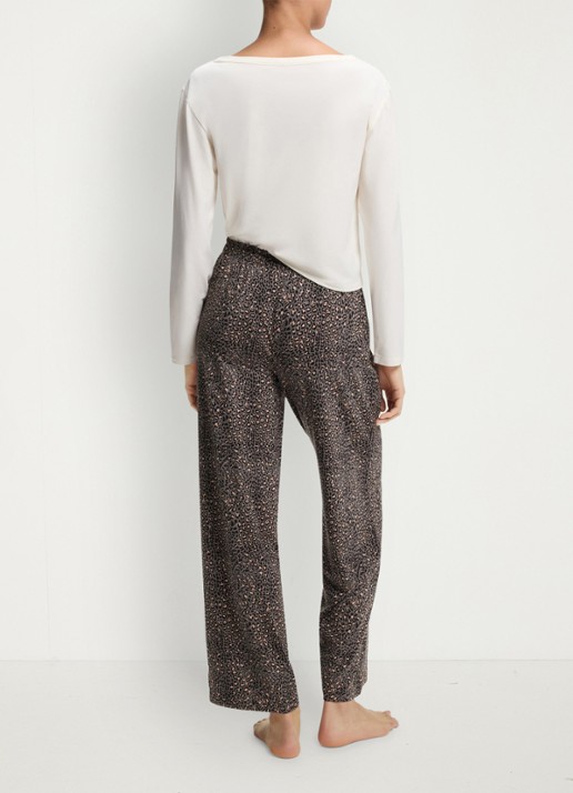 HUGO Pyjamabroek van stretchjersey met all-over print - achterkant 5 middengrijs