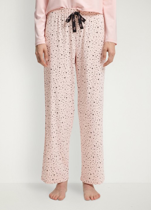 HUGO Pyjamabroek van stretchjersey met all-over print