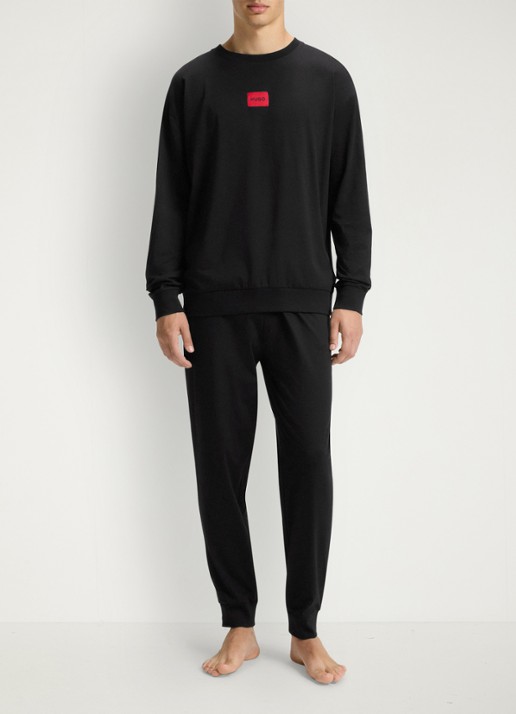 HUGO Pyjamaset met logo in giftset - detail zwart