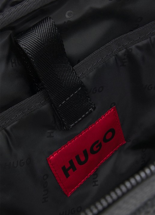 HUGO Quantic laptoptas met afneembare schouderriem - achterkant zwart