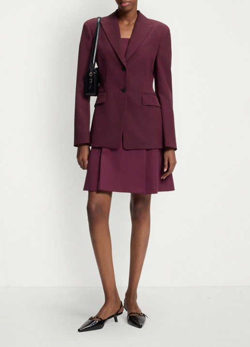 HUGO Regular-fit blazer van stretchmateriaal - voorkant 2 aubergine