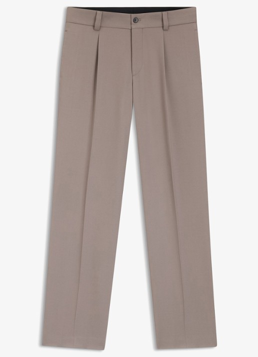 HUGO Regular fit pantalon met steekzakken - voorkant lichtbruin