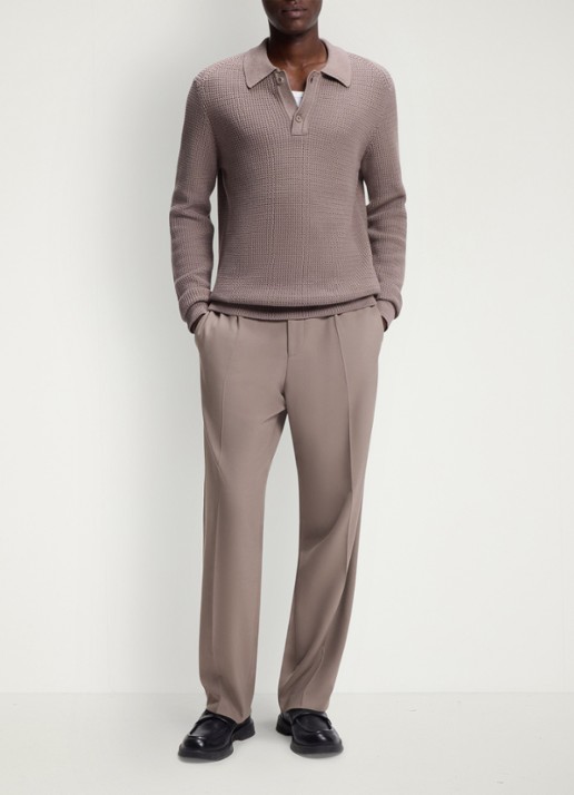 HUGO Regular fit pantalon met steekzakken - voorkant 2 lichtbruin