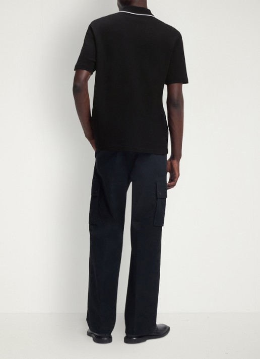 HUGO Regular fit polo met logo  - achterkant zwart