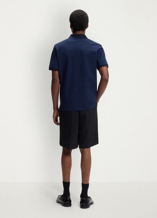 HUGO Regular fit polo met streepprint - achterkant donkerblauw