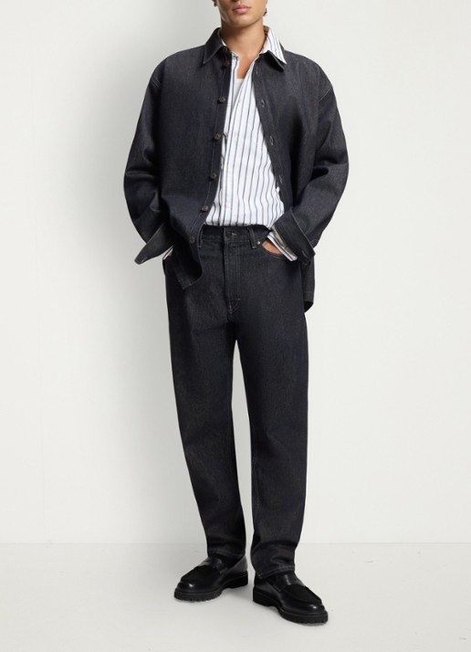 HUGO Relaxed fit jeans met steekzakken - voorkant 2 donkerblauw
