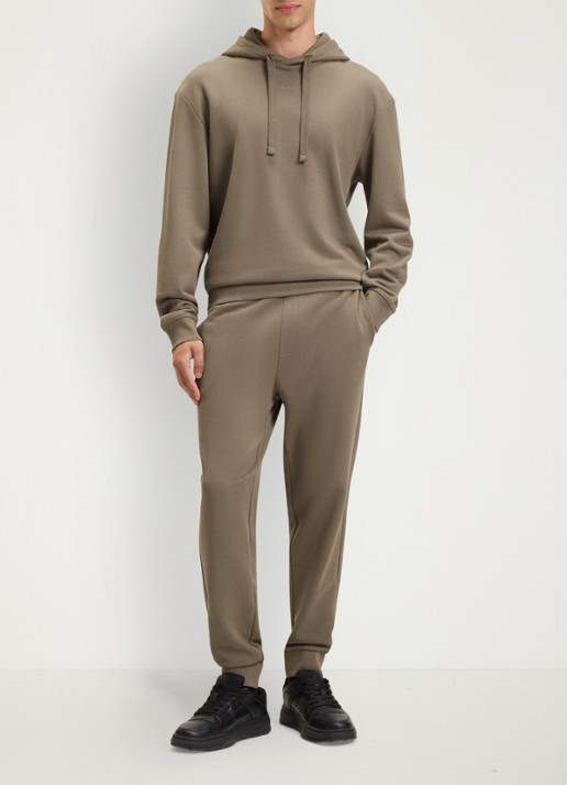 HUGO Relaxed-fit trainingspak met logoprints - detail zand