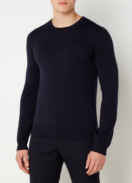 HUGO San Cedric fijngebreide pullover van wol