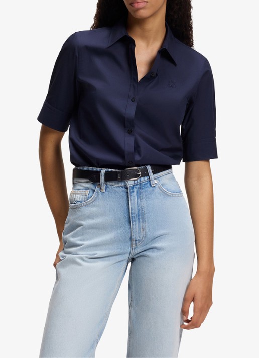 HUGO Sarepla blouse met logoborduring