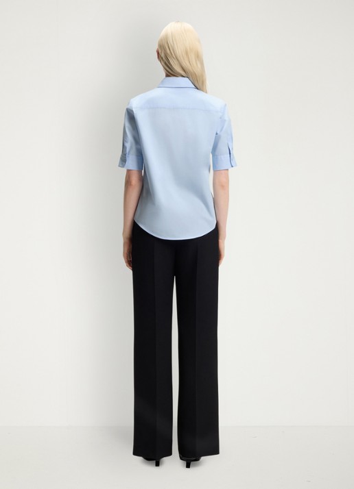 HUGO Sarepla blouse met logoborduring - achterkant 6 open blue-476 / blauw