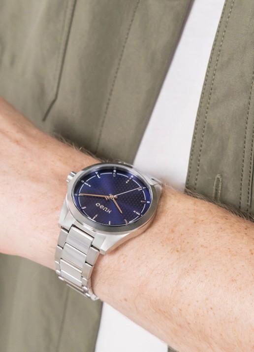 HUGO #SEAM horloge HU1530451 - voorkant 2 zilver