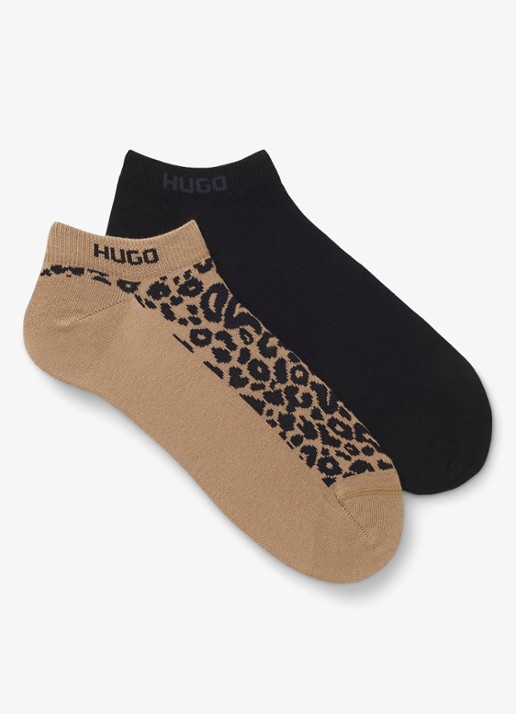 HUGO Set van twee paar enkelsokken van een katoenmix