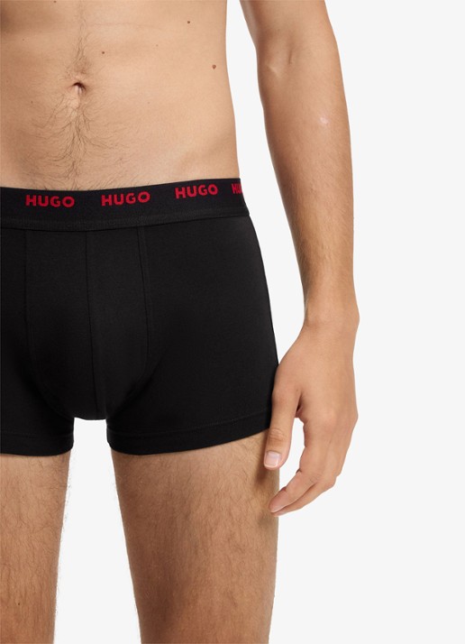 HUGO Set van vijf korte boxershorts met logotailleband van stretchkatoen - detail 4 rood