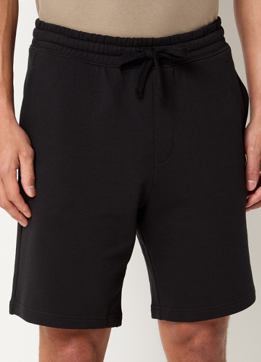 HUGO Short van katoenen sweatstof met logoprint