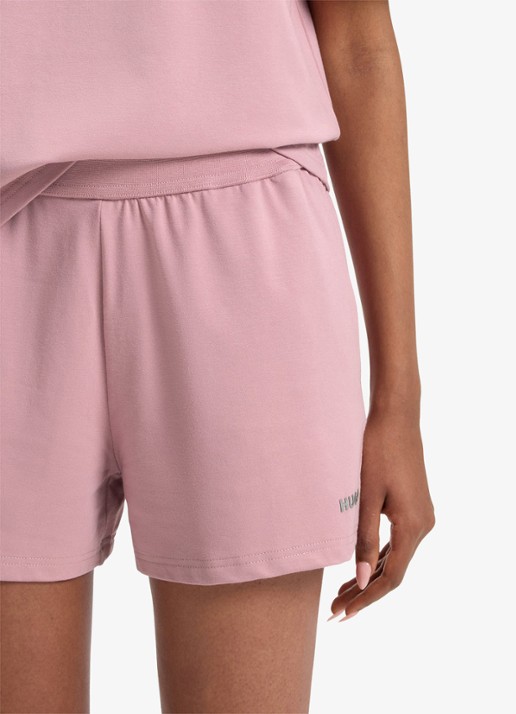 HUGO Shuffle pyjamashorts met logo - detail 5 open pink-696 / roze