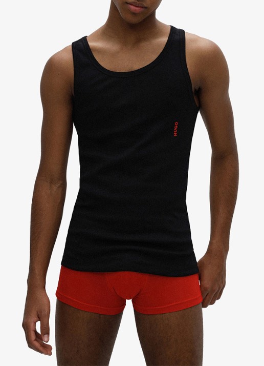 HUGO Singlet van katoen met logo in 2-pack