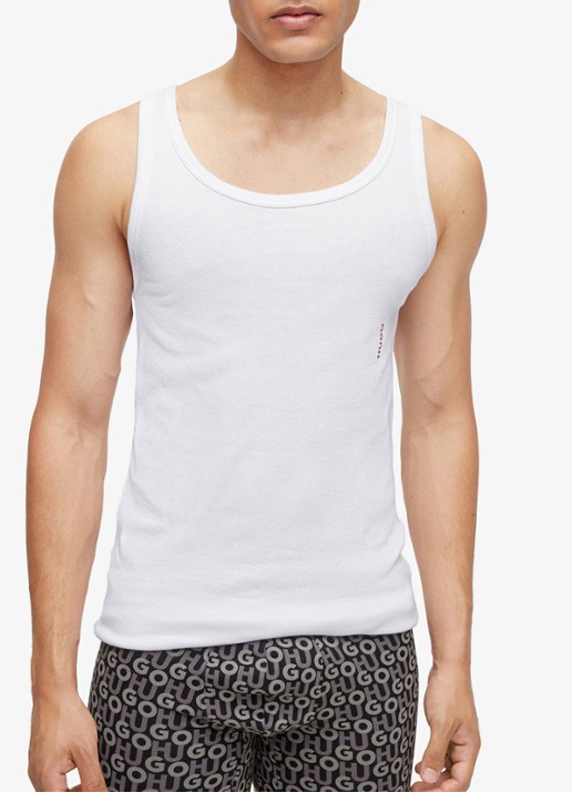 HUGO Singlet van katoen met logo in 2-pack