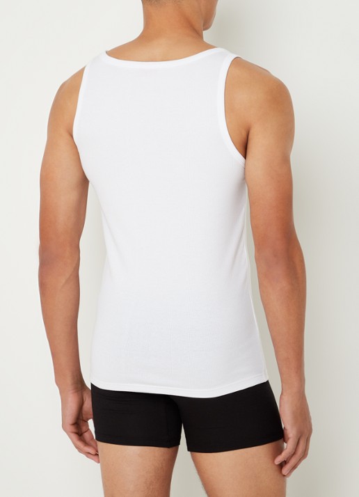 HUGO Singlet van katoen met logo in 2-pack - achterkant 3 multicolor